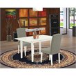 Pemberly Row 3-Piece Wood Rectangular Dining Table Set in Linen White