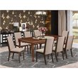 Pemberly Row 9-Piece Wood Dining Room Set in Mahogany and Light Tan
