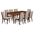 Pemberly Row 9-Piece Wood Dining Room Set in Mahogany and Light Tan