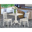 Pemberly Row 3-Piece Dining Set with Slatted Back Rubberwood Chairs