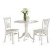 Pemberly Row 3-Piece Dining Set with Slatted Back Rubberwood Chairs
