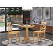 Pemberly Row 3-Piece Wood Dining Table Set with Wood Chairs in Oak