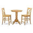 Pemberly Row 3-Piece Wood Dining Table Set with Wood Chairs in Oak