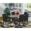 Pemberly Row 7-Piece Wood Dining Set with X-Leg Table in Black