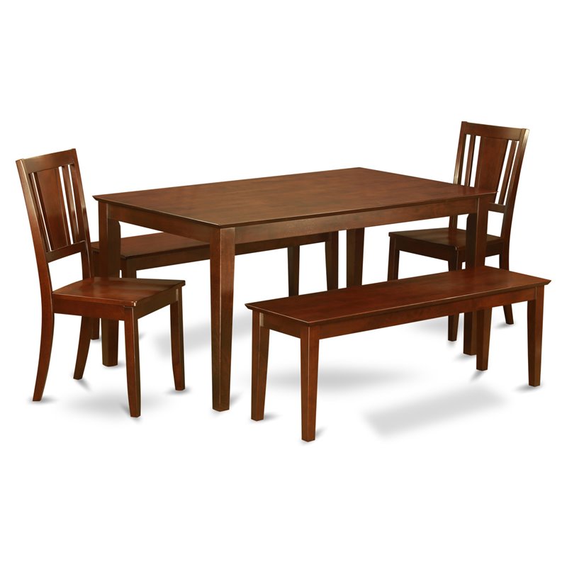 Pemberly Row 5-Piece Wood Dining Table Set in Mahogany Finish