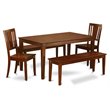 Pemberly Row 5-Piece Wood Dining Table Set in Mahogany Finish