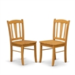 Pemberly Row Wood Dining Chairs with Beveled Edges in Oak (Set of 2)