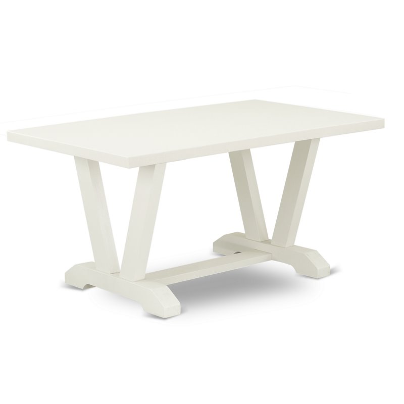 Pemberly Row 6-Piece Wood Dining Table Set in Linen White Finish