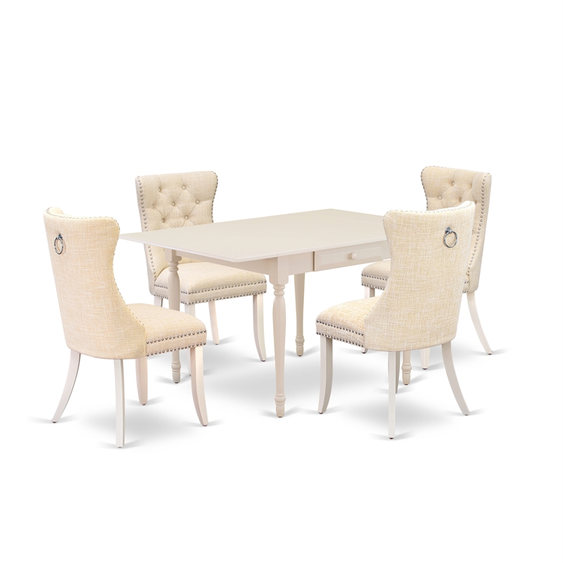 Pemberly Row Rectangular 5-Piece Rubberwood Dining Table Set