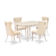 Pemberly Row Rectangular 5-Piece Rubberwood Dining Table Set