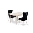 Pemberly Row 3-Piece Kitchen Table Set with Drop-Leaf in Linen White