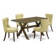 Pemberly Row 5-Piece Dining Set in Distressed Jacobean/Limelight