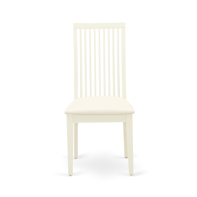Pemberly Row 5-Piece Dining Set with Linen Chairs and Table in Linen White