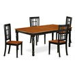 Pemberly Row 5-Piece Wood Kitchen Set in Black and Cherry Finish