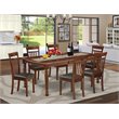 Pemberly Row 7-Piece Mahogany Dining Set with Faux Leather Seats