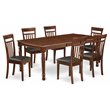 Pemberly Row 7-Piece Mahogany Dining Set with Faux Leather Seats