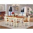 Pemberly Row 9-Piece Wood Dining Set with X-Back Chairs in Cherry Finish