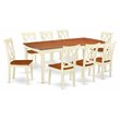 Pemberly Row 9-Piece Wood Dining Set with X-Back Chairs in Cherry Finish