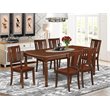 Pemberly Row 7-Piece Wood Dining Table Set in Mahogany Finish