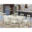 Pemberly Row 7-Piece Dining Set Wood Table with Chairs in Linen White