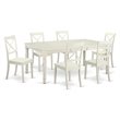 Pemberly Row 7-Piece Dining Set Wood Table with Chairs in Linen White