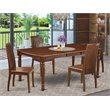 Pemberly Row 5-Piece Wood Dining Table Set in Mahogany Finish