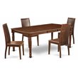 Pemberly Row 5-Piece Wood Dining Table Set in Mahogany Finish