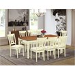 Pemberly Row 9-Piece Wood Dining Table Set in Buttermilk and Cherry