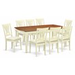 Pemberly Row 9-Piece Wood Dining Table Set in Buttermilk and Cherry
