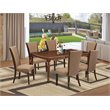 Pemberly Row 7-Piece Wood Dining Set in Mahogany and Light Sable Finish