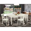 Pemberly Row 5-Piece Wood Kitchen Set in Linen White Finish with Chairs