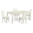 Pemberly Row 5-Piece Wood Kitchen Set in Linen White Finish with Chairs
