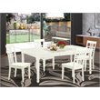 Pemberly Row 5-Piece Wood Dining Set with Butterfly Leaf in Linen White
