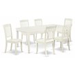 Pemberly Row 7-Piece Wood Dining Set with Rectangular Table in Linen White