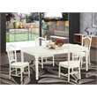 Pemberly Row 5-Piece Wood Table and Dining Chairs in Linen White