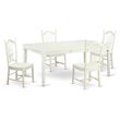Pemberly Row 5-Piece Wood Table and Dining Chairs in Linen White