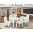 Pemberly Row 7-Piece Wood Dining Set with PU Leather Seats in White