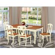 Pemberly Row 7-Piece Dinette Table Set in Wood Buttermilk Cherry Finish
