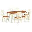Pemberly Row 7-Piece Dinette Table Set in Wood Buttermilk Cherry Finish