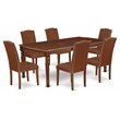 Pemberly Row 7-Piece Mahogany Dining Set with PU Leather Chairs