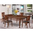 Pemberly Row 5-Piece Mahogany Dining Set with Faux Leather Chairs