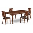 Pemberly Row 5-Piece Mahogany Dining Set with Faux Leather Chairs