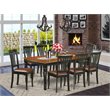 Pemberly Row 9-Piece Wood Kitchen Table Set in Black and Cherry