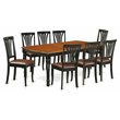 Pemberly Row 9-Piece Wood Kitchen Table Set in Black and Cherry