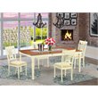 Pemberly Row 5-Piece Wood Dining Set with Buttermilk and Cherry Finish