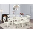 Pemberly Row 9-Piece Wood Dining Set in Linen White with Solid Seats