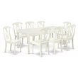 Pemberly Row 9-Piece Wood Dining Set in Linen White with Solid Seats