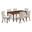 Pemberly Row 7-Piece Wood Dining Set with Butterfly Leaf in Mahogany