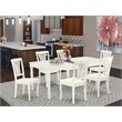Pemberly Row 7-Piece Dining Set with Slatted Chairs in Linen White Finish