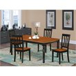 Pemberly Row 5-Piece Dining Set with Rectangular Black and Cherry Table